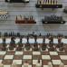 Шахматы шашки резные деревянные турнирные большие Бастион