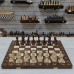 Шахматы шашки резные деревянные турнирные большие Бастион