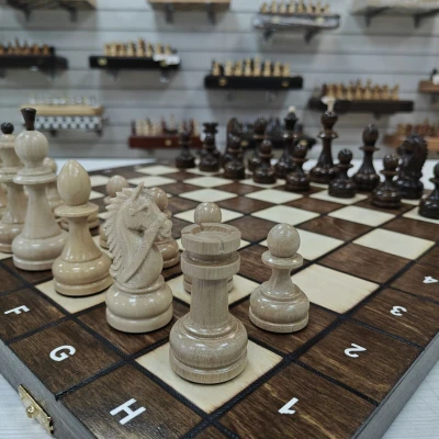Шахматы шашки подарочные деревянные турнирные большие , Hachatyr