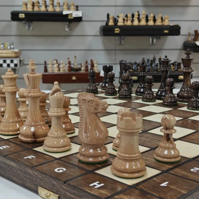 Шахматы шашки деревянные турнирные большие 5