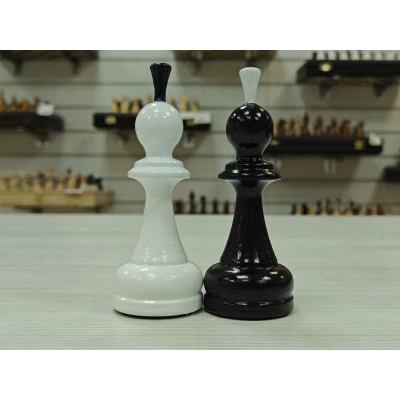 Шахматные фигуры премиум из гарба черно-белые Люкс