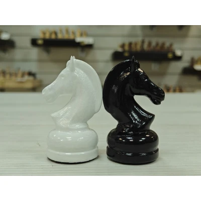 Шахматные фигуры премиум из гарба черно-белые Люкс