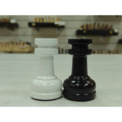 Шахматные фигуры премиум из гарба черно-белые Люкс