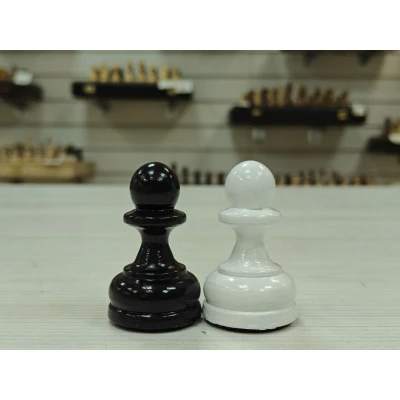 Шахматные фигуры премиум из гарба черно-белые Люкс