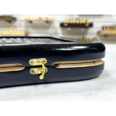 Нарды кожаные Презент с ручкой черные 55 см