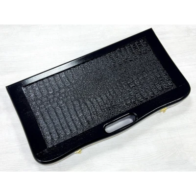 Нарды кожаные Презент с ручкой черные 55 см