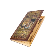 Нарды деревянные Тигр и Лев большие 60см с фишками из бука Люкс