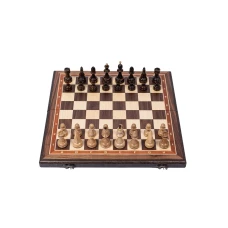 Шахматы подарочные ручной работы орех с утяжелением резные 45 см