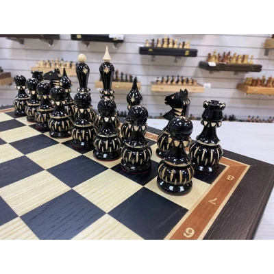 Шахматы резные Классика в ларце моренный дуб