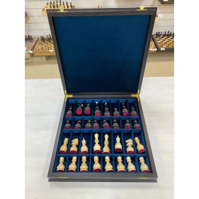 Шахматы резные Классика в ларце моренный дуб