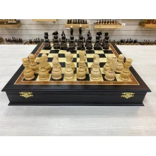 Шахматы резные Классика в ларце моренный дуб