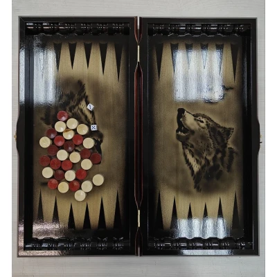 Нарды ручной работы Волк средние