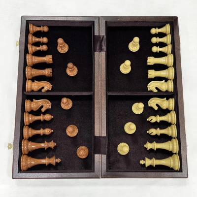 Шахматы турнирные Стаунтон композит люкс венге большие