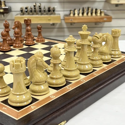 Шахматы турнирные Стаунтон композит люкс венге большие