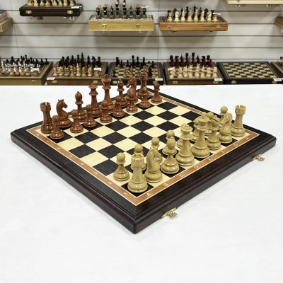 Шахматы турнирные Стаунтон композит люкс венге большие