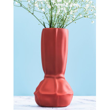 Ваза декоративная подарочная красная 23 см для сухоцветов и цветов интерьерная