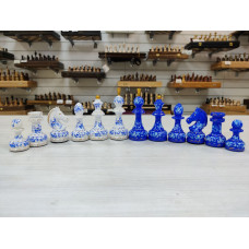 Шахматные фигуры роспись Гжель премиум