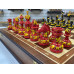 Шахматы эксклюзивные ручной работы Хохлома красное дерево