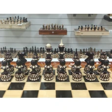 Шахматы 3в1 ручной работы резные Медведь ( нарды, шашки) 60см