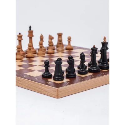 Шахматы подарочные Интарсия темные Люкс с фигурами Стаунтон из бука