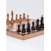 Шахматы подарочные Интарсия темные Люкс с фигурами Стаунтон из бука