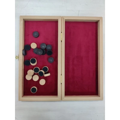 Шашки подарочные деревянные интарсия темные