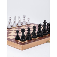 Шахматы подарочные Интарсия темные с фигурами Итальянский дизайн черно-белые