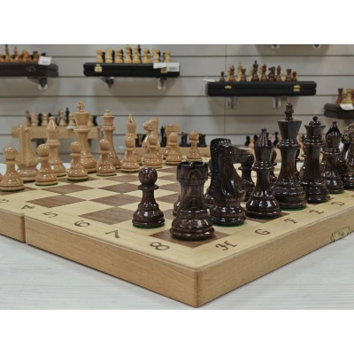 Шахматы подарочные Интарсия с фигурами из дуба