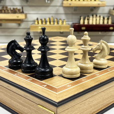 Шахматы подарочные с утяжеленными фигурами из бука на доске из дуба 45 на 45 см большие