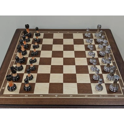 Шахматный стол из Красного дерева подарочный с фигурами Итальянский дизайн (композит)