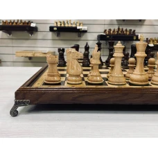 Шахматы подарочные Суприм глянцевые нескладная доска, Hachatyr