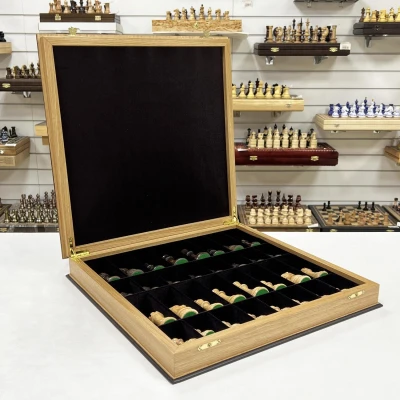 Шахматы подарочные ручной работы из дуба большие деревянные Суприм люкс