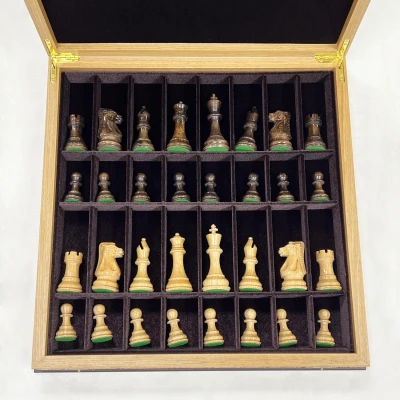 Шахматы подарочные ручной работы из дуба большие деревянные Суприм люкс