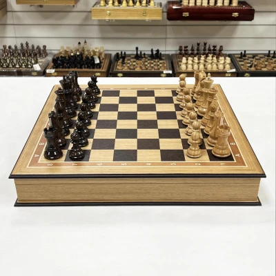 Шахматы подарочные ручной работы из дуба большие деревянные Суприм люкс