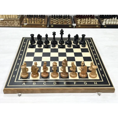 Шахматы Турнирные эбен Авангард с утяжеленными фигурами 50 см