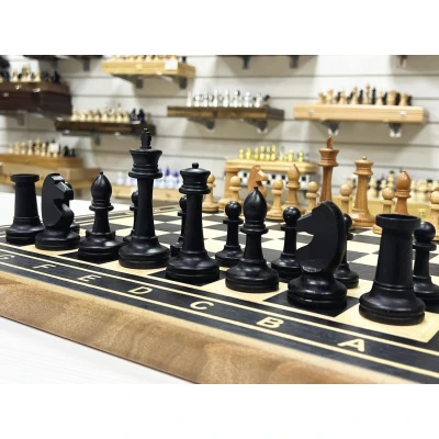 Шахматы Турнирные эбен Авангард с утяжеленными фигурами 50 см