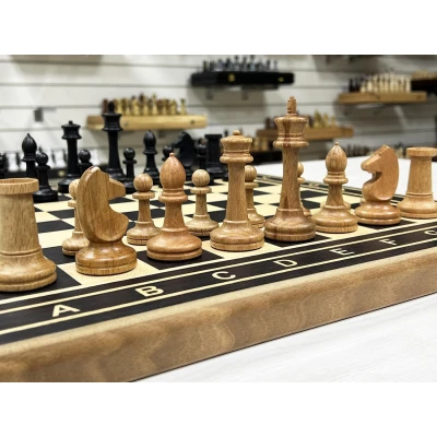 Шахматы Турнирные эбен Авангард с утяжеленными фигурами 50 см