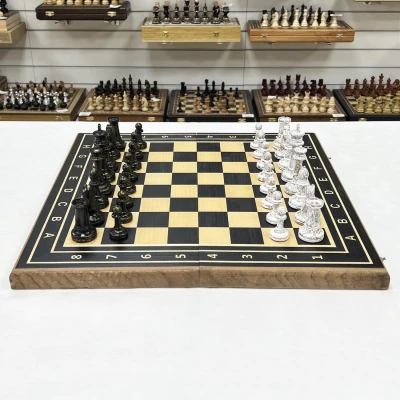 Шахматы деревянные большие эбен кракелюр