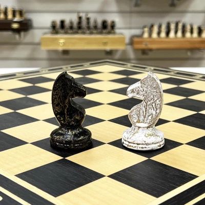 Шахматы деревянные большие эбен кракелюр