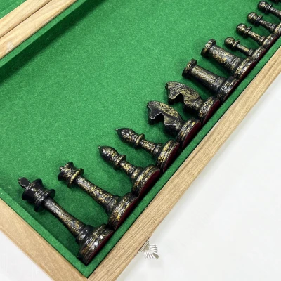 Шахматы деревянные большие эбен кракелюр