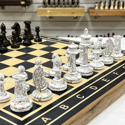 Шахматы деревянные большие эбен кракелюр