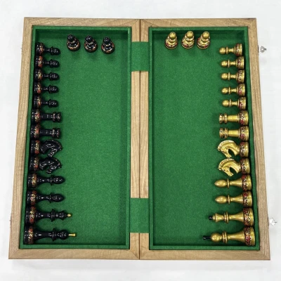 Шахматы деревянные эбен ручная роспись Хохлома