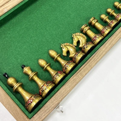 Шахматы деревянные эбен ручная роспись Хохлома