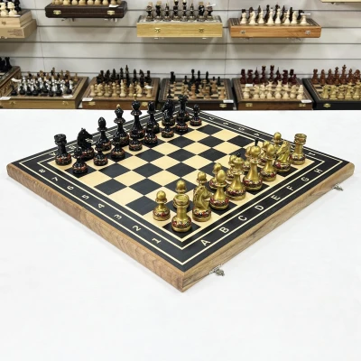 Шахматы деревянные эбен ручная роспись Хохлома