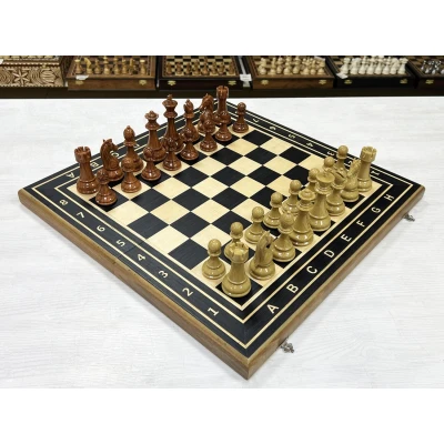 Шахматы деревянные Турнирные эбен Красный композит