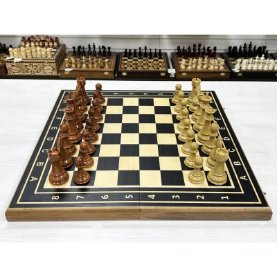 Шахматы деревянные Турнирные эбен Красный композит