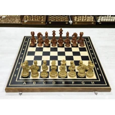 Шахматы деревянные Турнирные эбен Красный композит