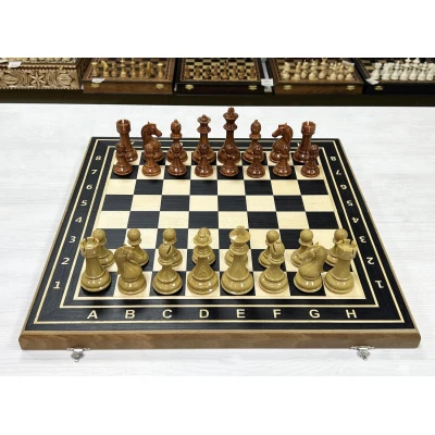 Шахматы деревянные Турнирные эбен Красный композит