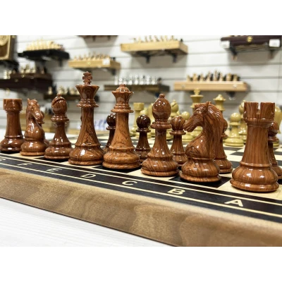 Шахматы деревянные Турнирные эбен Красный композит