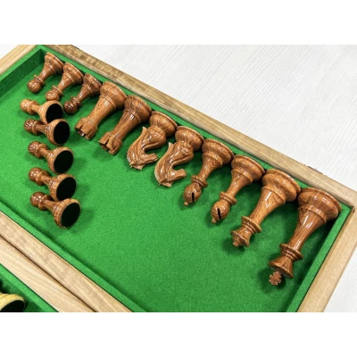 Шахматы деревянные Турнирные эбен Красный композит